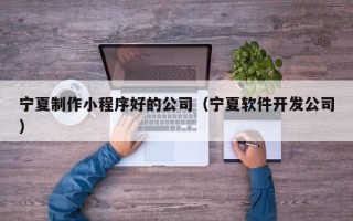 顺德宁夏制作小程序好的公司（宁夏软件开发公司）